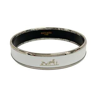 Hermès Caleche Bangle White Silver